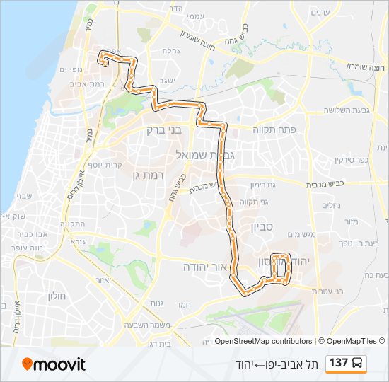 137 bus Line Map