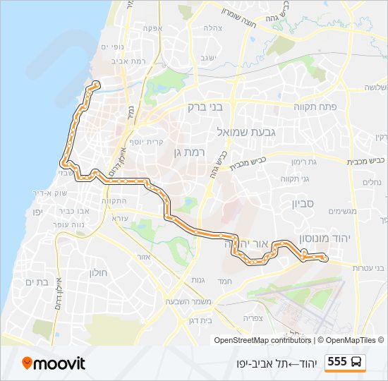 555 Bus Line Map
