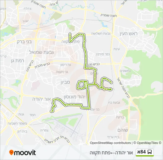 84א Bus Line Map