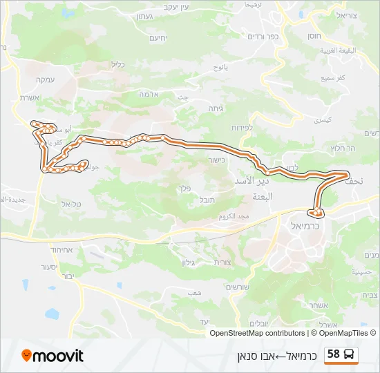 58 Bus Line Map