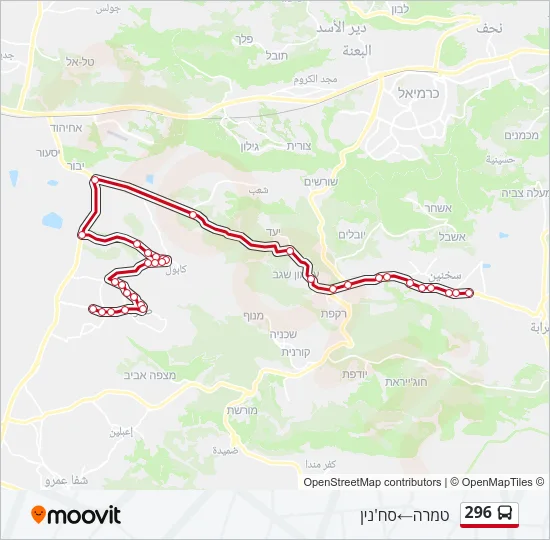 296 Bus Line Map