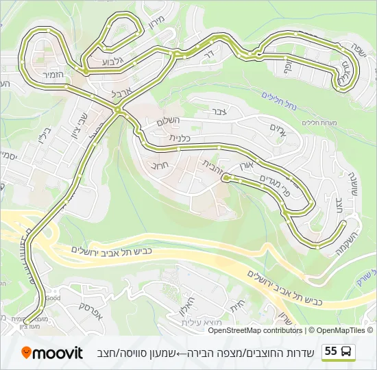 55 Bus Line Map