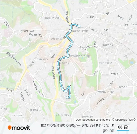 68 Bus Line Map
