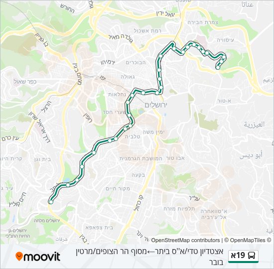 19א Bus Line Map