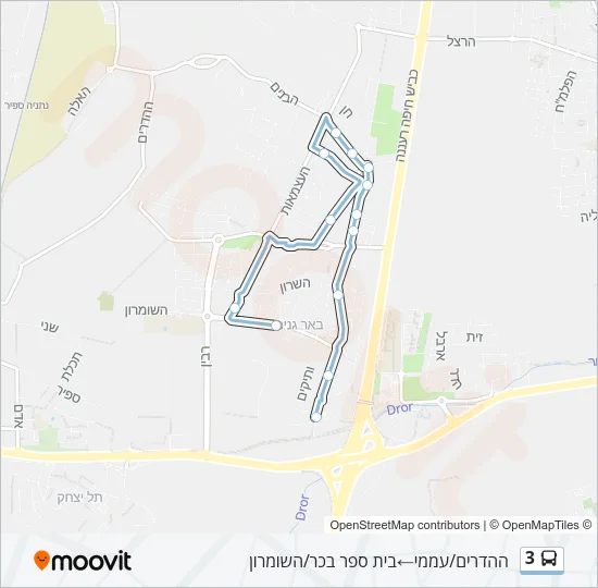 Автобус 3: карта маршрута