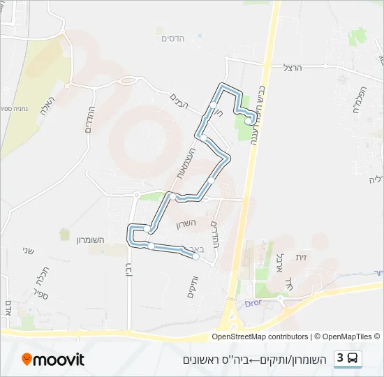 Автобус 3: карта маршрута