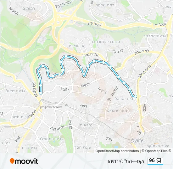96 Bus Line Map
