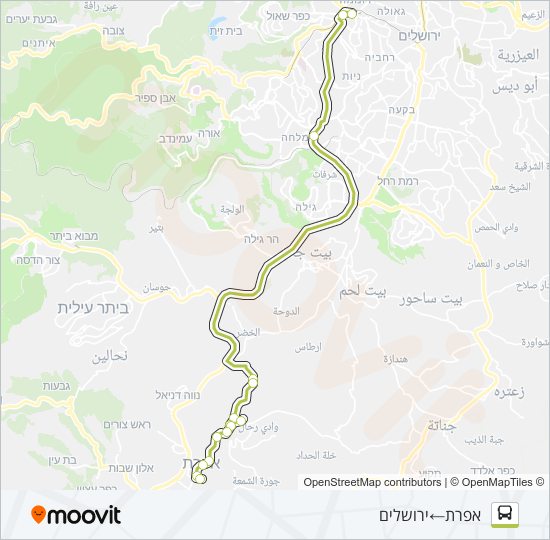 360 - ♿ ניתן להנגשה בהזמנה מראש bus Line Map