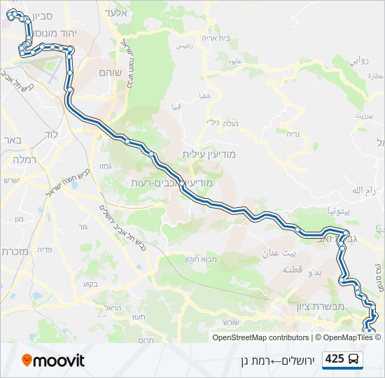 Автобус 425: карта маршрута