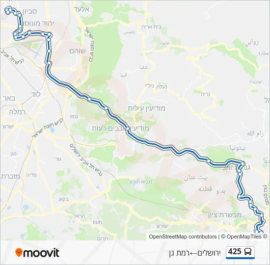 Автобус 425: карта маршрута