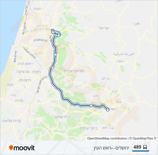 489 Route: Schedules, Stops & Maps - ירושלים‎→ראש העין (Updated)