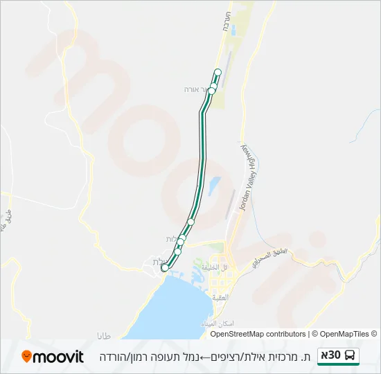 Автобус 30א: карта маршрута