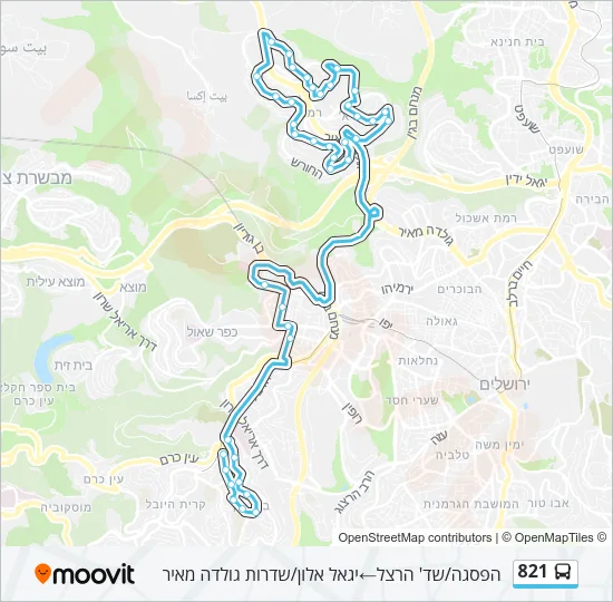 821 Bus Line Map