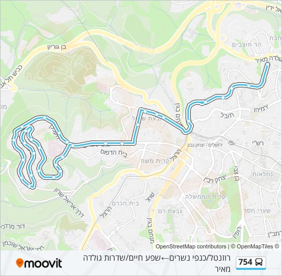 754 bus Line Map