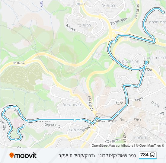 784 bus Line Map