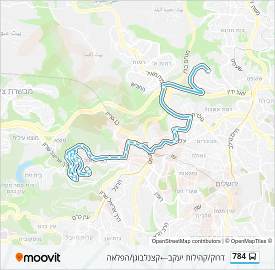 784 Bus Line Map