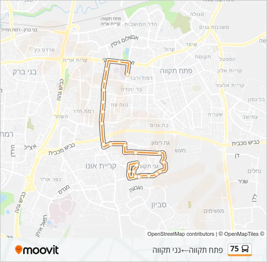75 Bus Line Map