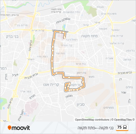 75 Bus Line Map
