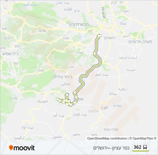 Автобус 362: карта маршрута