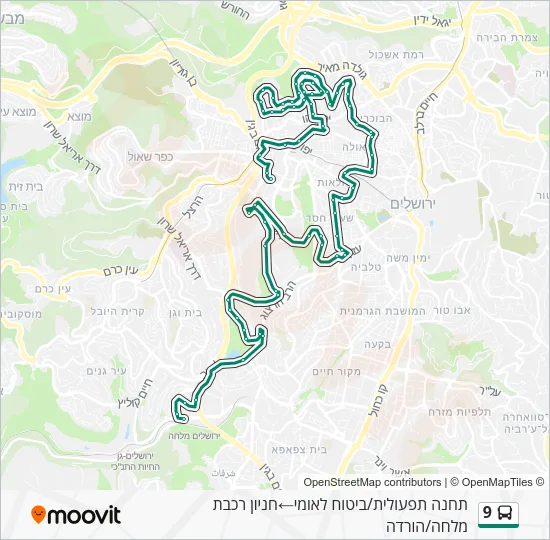 Автобус 9: карта маршрута