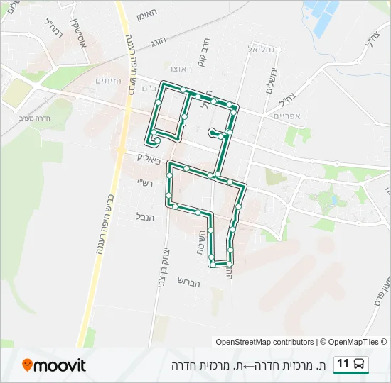 מפת המסלול של קו  11