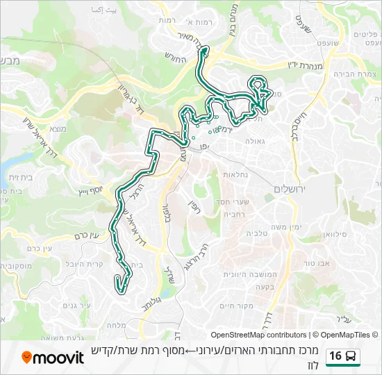 16 Bus Line Map