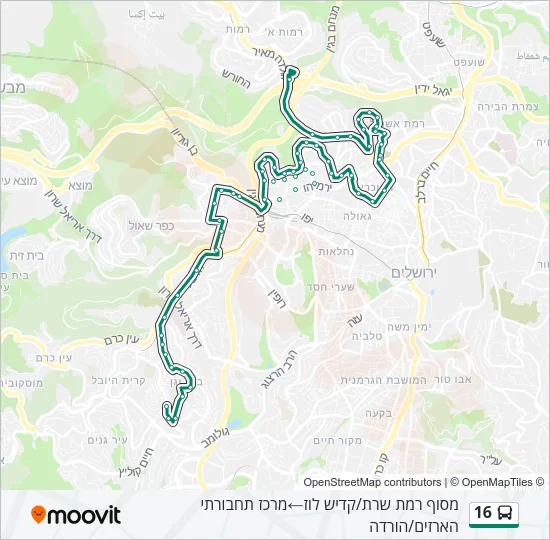 16 Bus Line Map