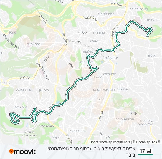 17 bus Line Map