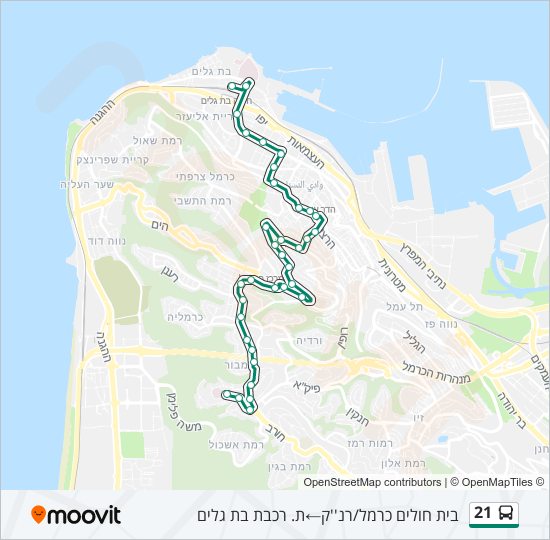 Автобус 21: карта маршрута