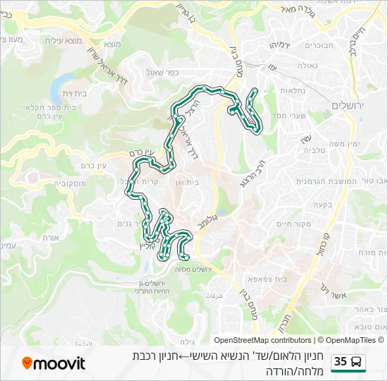 Автобус 35: карта маршрута