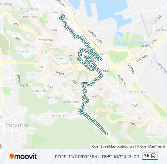 36 bus Line Map