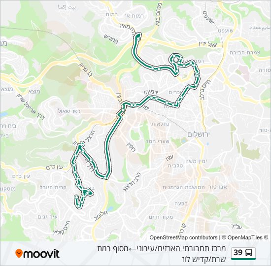 39 bus Line Map