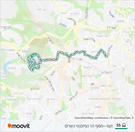 Автобус 55: карта маршрута