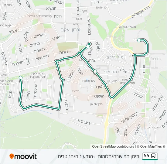 55 Bus Line Map