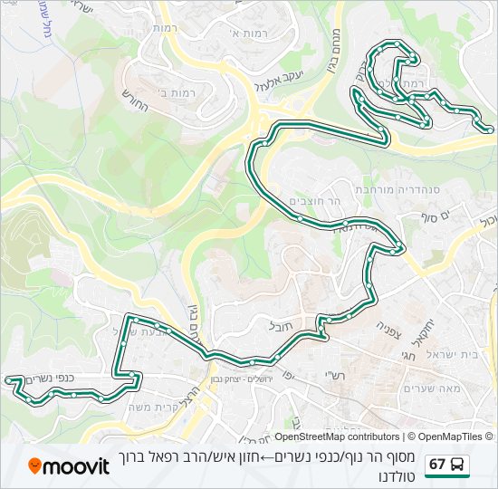 67 bus Line Map