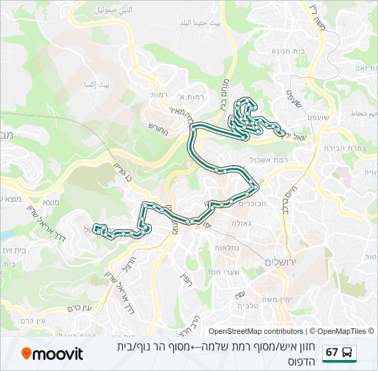 67 Bus Line Map