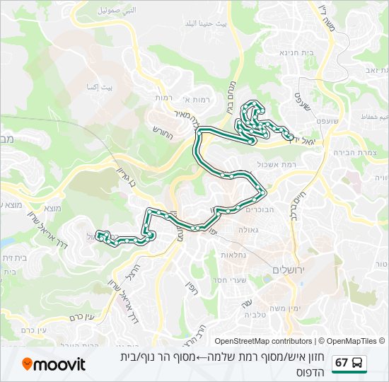 Автобус 67: карта маршрута