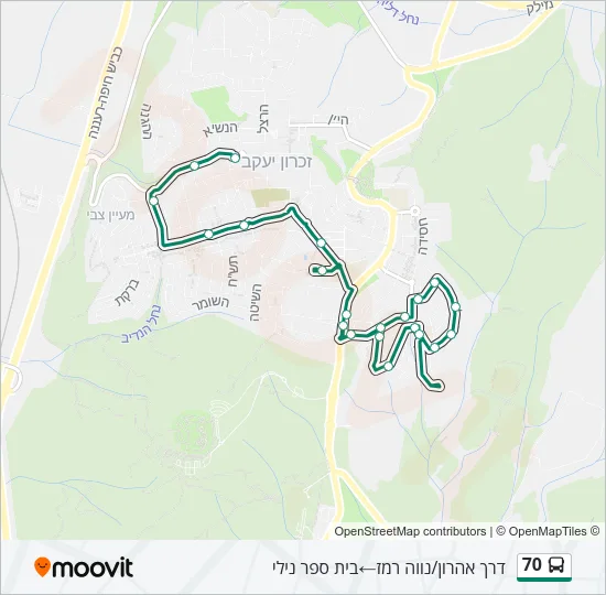 70 Bus Line Map