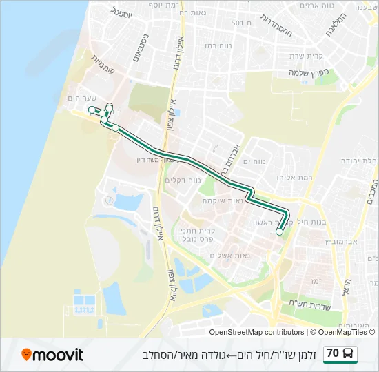 70 Bus Line Map