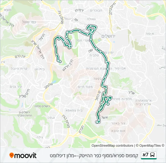 7א Bus Line Map