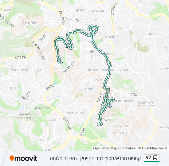 7א bus Line Map