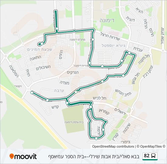 מפת המסלול של קו  82