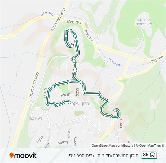 86 Bus Line Map