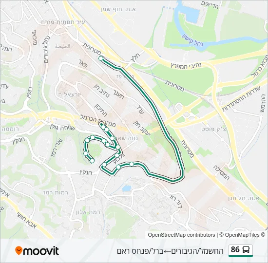 86 Bus Line Map