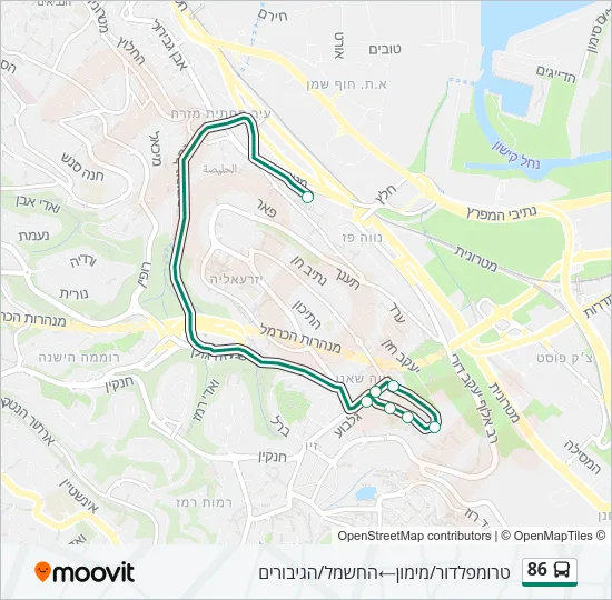 86 Bus Line Map