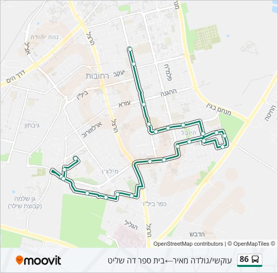 Автобус 86: карта маршрута