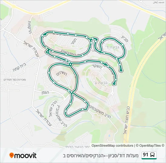 91 Bus Line Map