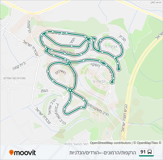 91 bus Line Map