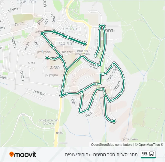 93 Bus Line Map