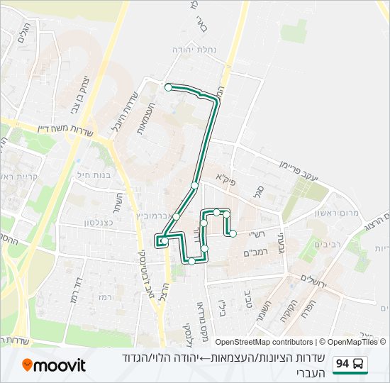 Автобус 94: карта маршрута